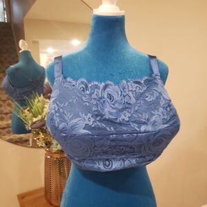 Comfort Choice Women's Plus Size Lace 4-Clasp Wireless Cami Bra 46DDD 46F